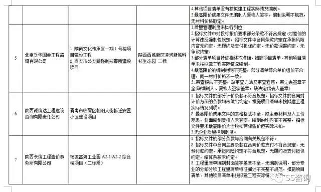 工程造價(jià)咨詢、招標(biāo)代理企業(yè)問題列表